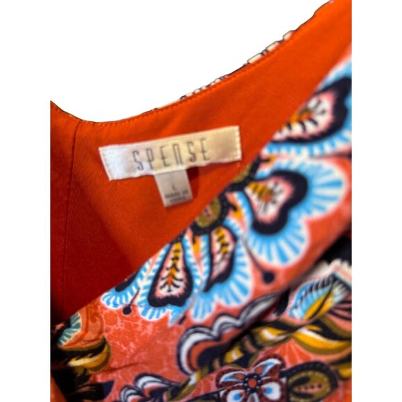 Spense Multicolor Floral Pattern Sleeveless V-Neck Sheath Dress SZ Large - Picture 3 of 4